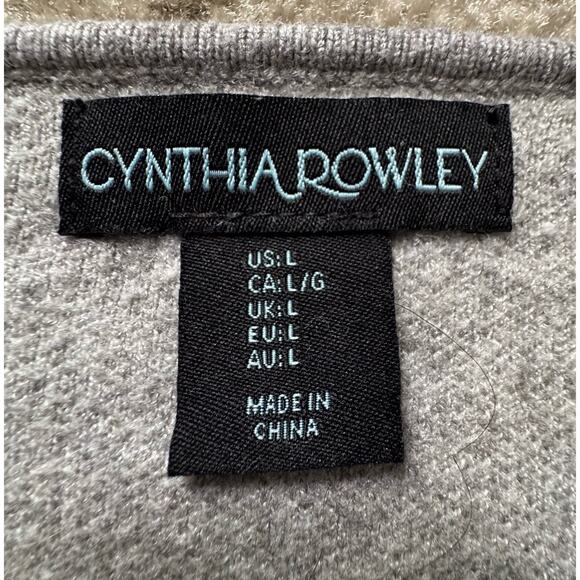 Cynthia Rowley Smart Heather Grey White Checked Soft Knit Jumper Women's Large - Picture 3 of 7